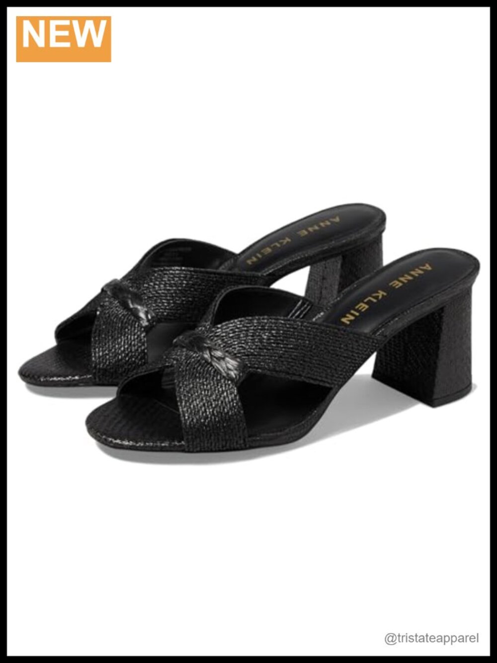 Anne Klein Aubrie Wedge Heeled Sandal Faux Leather Block Heel Ankle Strap